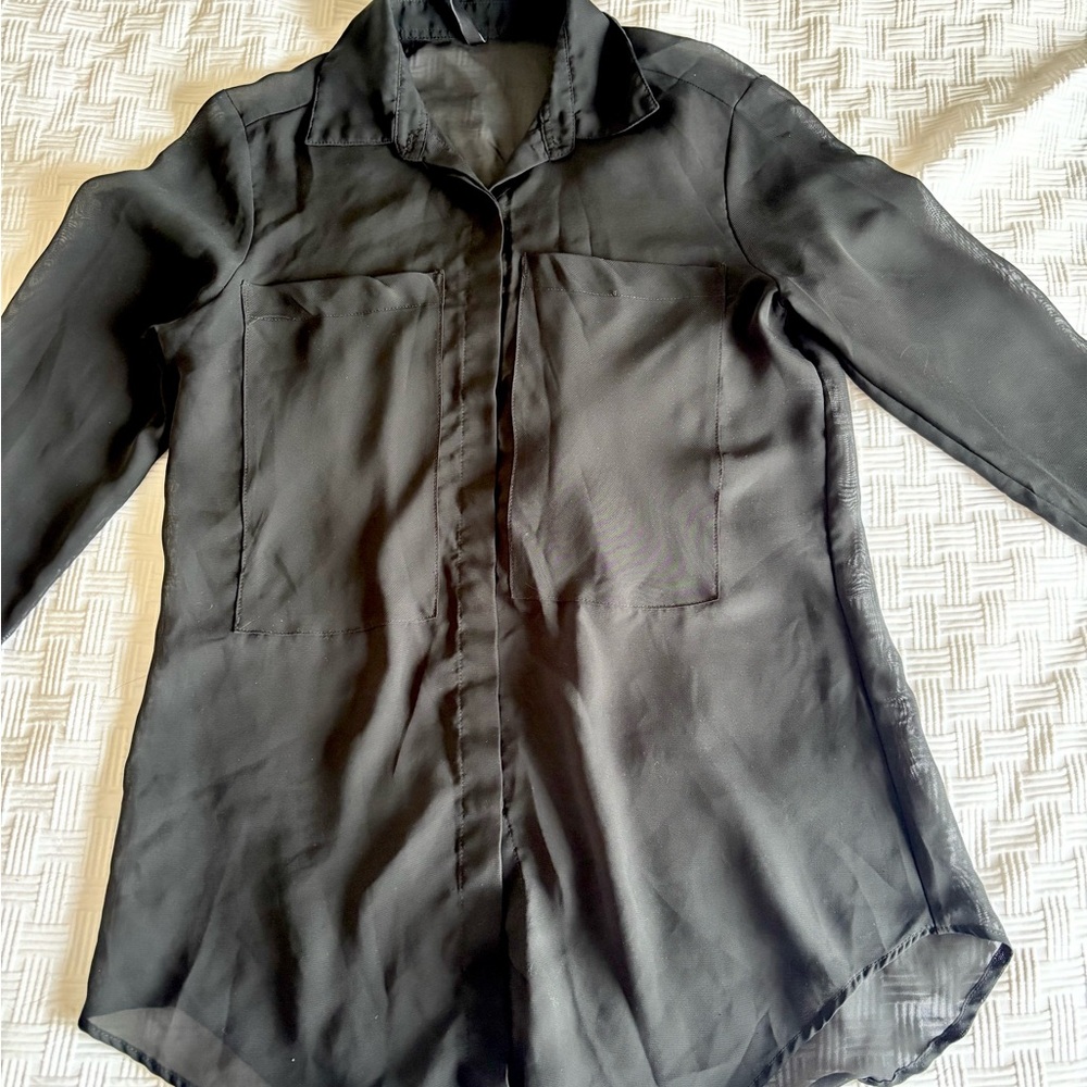 Sheer Button Up Blouse